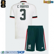 Maglie da calcio Messico Cesar Montes #3 Seconda Maglia Bambino Mondiali 2026  Manica Corta (+ Pantaloni corti)